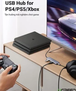 Hub USB 3.0 Ugreen 50985 cho PS4, PS5, Xbox, mở rộng cổng kết nối, tận hưởng trải nghiệm chơi game mượt mà