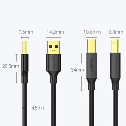kich thuoc dau cap may in ugreen us135 usb 2.0 thong so vat ly