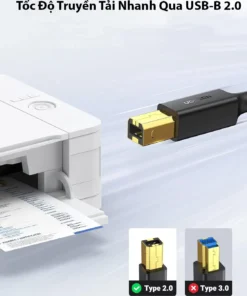 toc do truyen tai nhanh qua usb b 2.0 cap may in ugreen us135 phan biet type 2.0 va 3.0