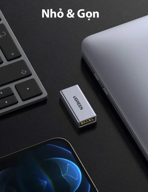 Đầu nối USB 3.0 Ugreen 20119 nhỏ gọn, vỏ nhôm cao cấp, dễ dàng mang theo cho laptop, PC, smartphone