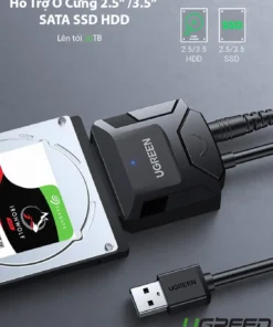 Cáp chuyển USB 3.0 sang SATA Ugreen 20611 CR108 hỗ trợ ổ cứng 2.5 inch, 3.5 inch SSD HDD, dung lượng lên đến 20TB