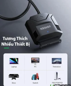 Cáp chuyển USB 3.0 sang SATA Ugreen 20611 CR108 tương thích nhiều thiết bị: laptop, PC, TV, Xbox, Switch, PS5, PS4, PS3