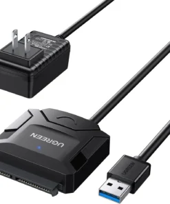Cáp chuyển USB 3.0 sang SATA Ugreen 20611 CR108 có nguồn 12V, dùng cho ổ cứng HDD SSD 2.5 inch 3.5 inch, tốc độ truyền dữ liệu 5Gbps