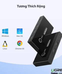 Thiết bị chia sẻ USB Ugreen 30767, 30768 tương thích Windows, Mac OS, Linux, Chrome OS