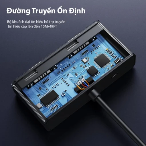 Mạch khuếch đại tín hiệu bộ chia VGA 1 ra 2 Ugreen 20918, hỗ trợ truyền tín hiệu ổn định trên cáp VGA dài tới 15 mét
