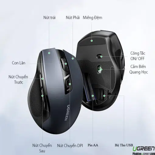 chuot-khong-day-ergonomic-ugreen-15508-bluetooth-wireless-4000dpi-nut-bam-silient