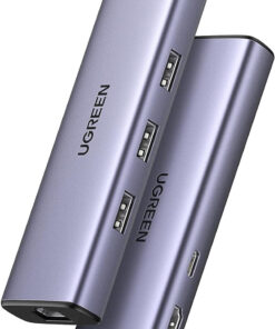Thiết kế hub USB-C Ugreen 15598 vỏ nhôm, 3 cổng USB 3.0, cổng LAN, HDMI, sạc PD – ảnh chi tiết sản phẩm