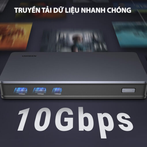 bo-dock-chuyen-doi-usb-c-9-trong-1-ugreen-90912-ho-tro-2displayport-4k60hz-2hdmi-4k60hz-rj45-pd-100w1xusb-c-10gbps-2usb-a-10gbps