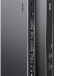 Dock Ugreen 90912 CM615 hỗ trợ xuất 2 màn hình HDMI/DisplayPort 4K60Hz, trang bị cổng USB-A, USB-C 10Gbps và cổng LAN 1Gbps.