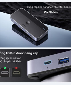 Thiết Bị Chia Sẻ 3 Cổng USB 3.0 + 1 Cổng USB-C Dùng Chung Cho 2 Máy Tính Ugreen 15705 CM662