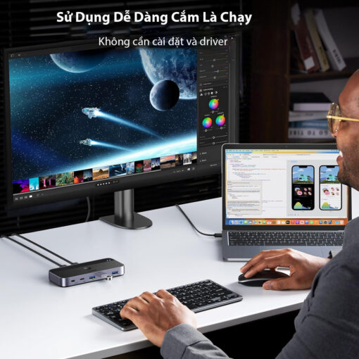 Thiết Bị Chia Sẻ 3 Cổng USB 3.0 + 1 Cổng USB-C Dùng Chung Cho 2 Máy Tính Ugreen 15705 CM662