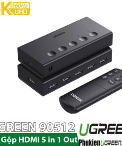 Switch Gộp HDMI 5 Vào 1 ra Hỗ Trợ 4K@60Hz Có Điều Khiển Ugreen 90512 CM568