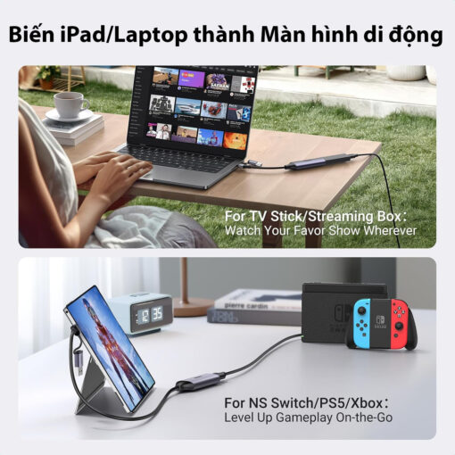 Cáp Ghi Hình Livestream HDMI to USB-A /Type-C Hỗ Trợ Full HD 1080P@60Hz Ugreen 25854 CM716