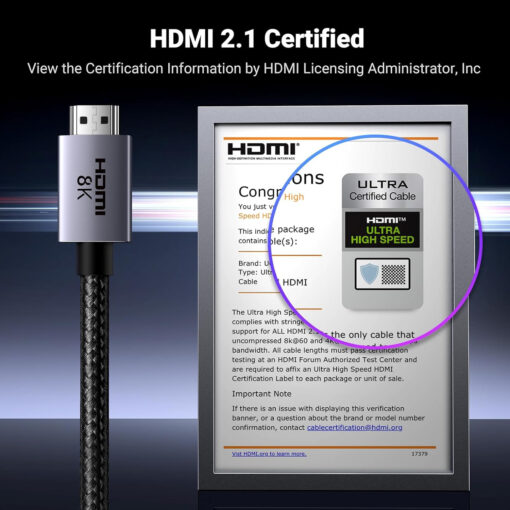 Cáp HDMI 2.1 Hỗ Trợ 8K@60Hz Dây Bọc Lưới Chống Đứt Ugreen HD171