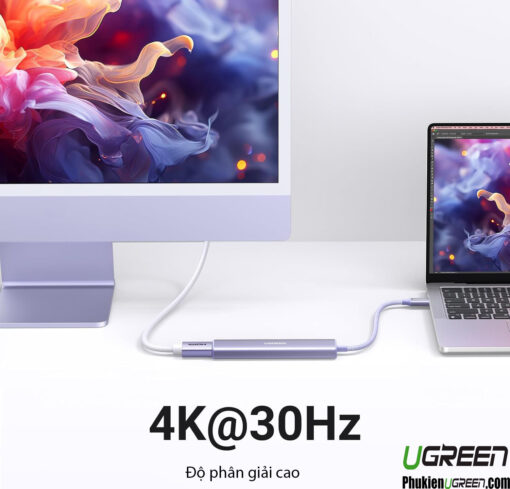 Hub USB-C 5 in 1 Hỗ Trợ HDMI 4K, 3x USB 3.0, USB-C PD 100W Ugreen 35582 CM478