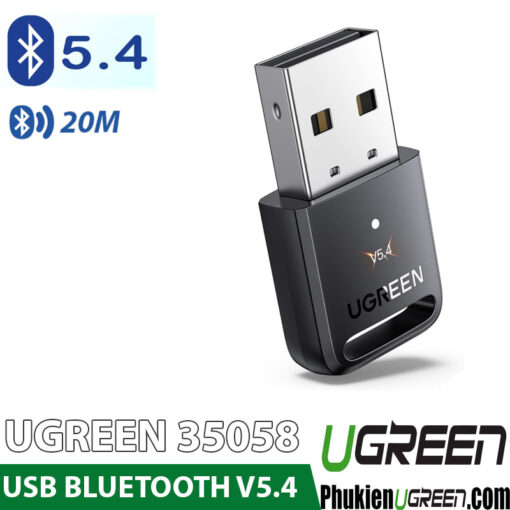 USB Thu Bluetooth 5.4 Mới Nhất Hỗ Trợ Kết Nối 5 Thiết Bị Cùng Lúc Ugreen 35058 CM748