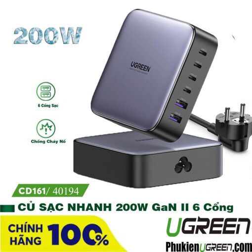 Bộ Sạc Đa Năng CD271 200W 4C2A Ugreen 40914