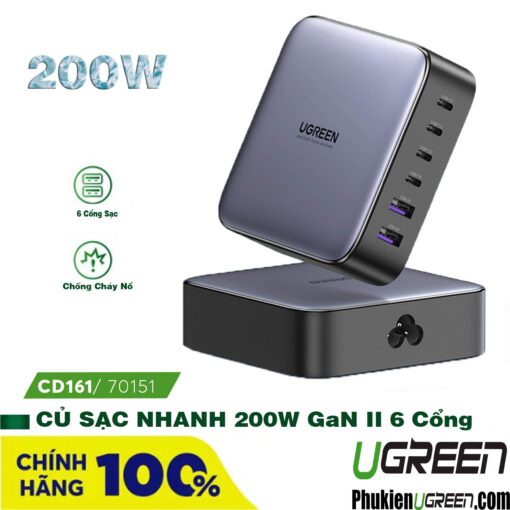 Bộ Sạc Đa Năng CD271 200W 4C2A Ugreen 40913