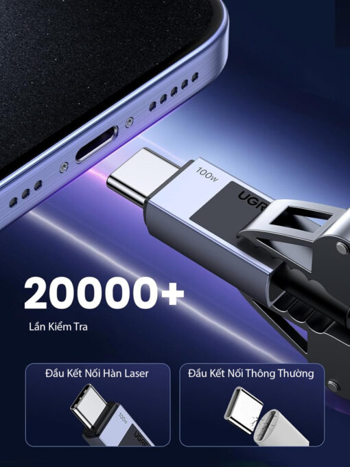 Cáp Sạc Nhanh USB C to USB C 100W Dây Bện Nylon Ugreen 45063