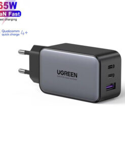 Bộ Sạc Nhanh GaN 65W 3 Cổng bao gồm 2 Cổng USB-C 1 Cổng USB A Ugreen 10335