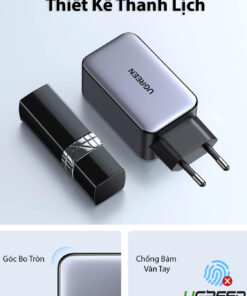 Bộ Sạc Nhanh GaN 65W 3 Cổng bao gồm 2 Cổng USB-C 1 Cổng USB A Ugreen 10335