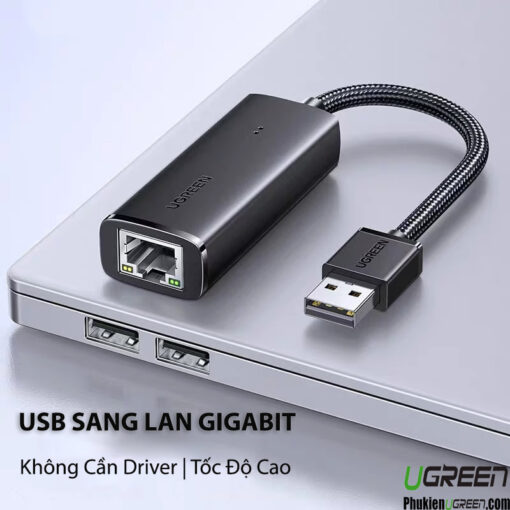 Cáp Chuyển USB Sang LAN Tốc Độ 1000Mbps Dây Bọc Nylon Ugreen 15636 CM650
