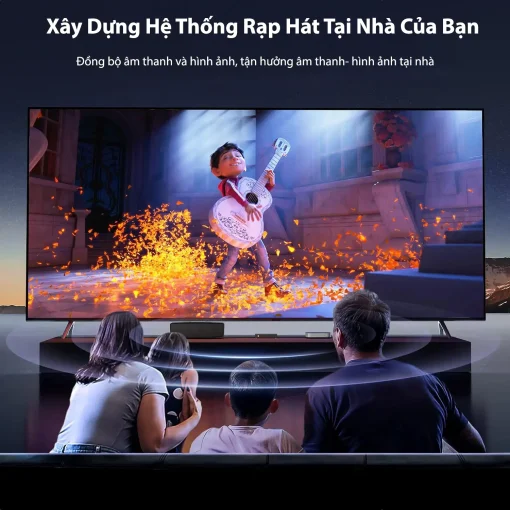 Bộ chia HDMI Ugreen 90514 hỗ trợ 1 vào 4 ra, đồng bộ âm thanh hình ảnh xây dựng hệ thống rạp hát tại nhà