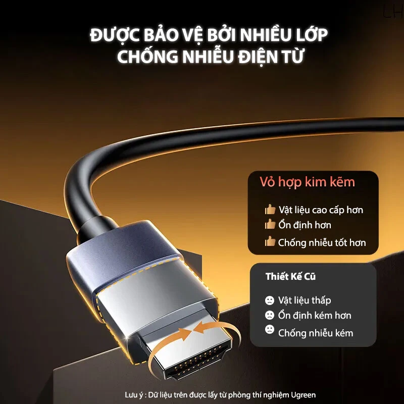 Cáp HDMI 2.0 Sợi Quang Dài 60M Hỗ Trợ 4K@60Hz HDR 18Gbps Ugreen 45510 9 Cáp HDMI Sợi Quang Ugreen HD178 – HDMI Optical Fiber Cable 2.0 chống nhiễu điện từ, vỏ hợp kim kẽm cao cấp, ổn định hơn, chống nhiễu tốt hơn. Hỗ trợ 4K 60Hz HDR, 18Gbps, dài 10–100m (Ugreen 45503–45512).