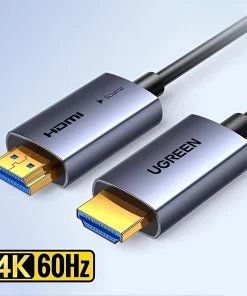 Ugreen Việt Nam -Phân Phối Các Sản Phẩm Phụ Kiện Ugreen Chính Hãng 14 Cáp HDMI 2.0 Sợi Quang Ugreen HD178 – HDMI Optical Fiber Cable AOC Hỗ Trợ 4K 60Hz, băng thông 18Gbps, đầu mạ vàng, vỏ hợp kim nhôm, truyền tín hiệu hình ảnh Ultra HD ổn định đến 100m. Gồm các mã Ugreen 45503–45512.