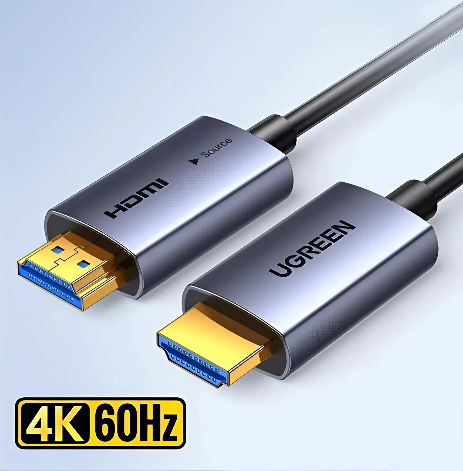 Cáp HDMI 2.0 Sợi Quang Dài 60M Hỗ Trợ 4K@60Hz HDR 18Gbps Ugreen 45510 2 Cáp HDMI 2.0 Sợi Quang Ugreen HD178 – HDMI Optical Fiber Cable AOC Hỗ Trợ 4K 60Hz, băng thông 18Gbps, đầu mạ vàng, vỏ hợp kim nhôm, truyền tín hiệu hình ảnh Ultra HD ổn định đến 100m. Gồm các mã Ugreen 45503–45512.