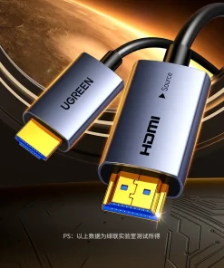 Cáp HDMI 2.0 Sợi Quang Dài 60M Hỗ Trợ 4K@60Hz HDR 18Gbps Ugreen 45510 16 Cáp HDMI Sợi Quang Ugreen HD178 – HDMI Optical Fiber Cable 2.0 thiết kế một chiều Source/Display, đầu mạ vàng 24K, truyền tín hiệu 4K 60Hz HDR ổn định, băng thông 18Gbps. Các mã: Ugreen 45503–45512 (10–100m).
