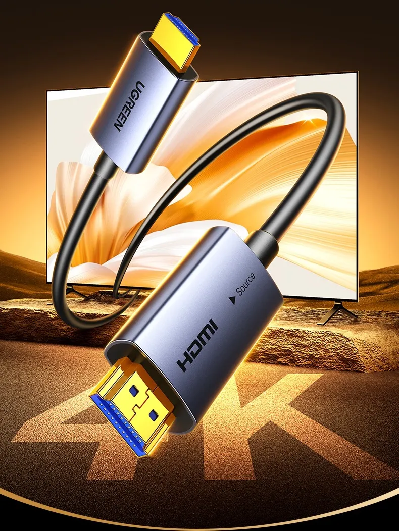 Cáp HDMI 2.0 Sợi Quang Dài 60M Hỗ Trợ 4K@60Hz HDR 18Gbps Ugreen 45510 26 Cáp HDMI Sợi Quang Ugreen HD178 – HDMI Optical Fiber Cable AOC hỗ trợ 4K HDR 60Hz, truyền hình ảnh sắc nét và màu sắc trung thực, đầu mạ vàng 24K, vỏ hợp kim nhôm, tín hiệu ổn định qua sợi quang chủ động, dài 10–100m (Ugreen 45503–45512).