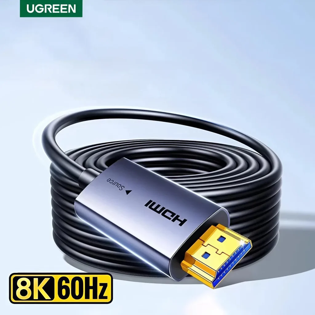 Cáp HDMI 2.1 Sợi Quang Ugreen HD183 (Model 55504, 55505, 55506, 55507, 55508, 55509, 55510) – Hỗ Trợ 8K@60Hz, 4K@240Hz, eARC, HDR10+, Đầu Mạ Vàng 24K