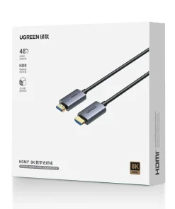 Độ Phân Giải 8K Siêu Nét – Cáp HDMI 2.1 Sợi Quang Ugreen HD183 (Model 55504, 55505, 55506, 55507, 55508, 55509, 55510) – Hỗ Trợ 8K@60Hz, 4K@240Hz, HDR10+, Dolby Vision