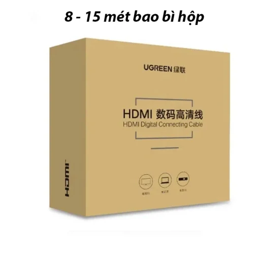 Bao bì hộp Cáp HDMI 2.1 8K Ugreen HD175 – Ugreen 45429, 55406, 45430, 45431, 45432, 45433, 45434, 45435, 45436, 45437 – đóng gói dạng hộp cho dây dài 8m, 10m, 15m, đảm bảo bảo vệ tốt khi vận chuyển
