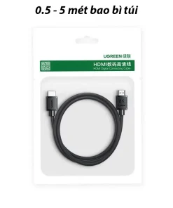 Bao bì túi Cáp HDMI 2.1 8K Ugreen HD175 – Ugreen 45429, 55406, 45430, 45431, 45432, 45433, 45434, 45435, 45436, 45437 – đóng gói túi nhựa cho chiều dài 0.5m đến 5m, chính hãng Ugreen