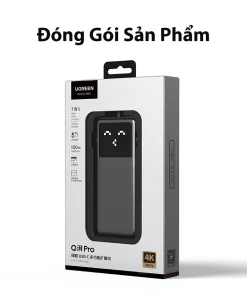 Hộp đóng gói sản phẩm Hub USB-C 7 trong 1 Ugreen 45155 CM888 – Phiên bản Black Label, hỗ trợ HDMI 4K@60Hz, PD100W, USB 3.0, RJ45 Gigabit.