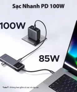 Hub USB-C 6 in 1 Groovy Robot Uno Ugreen 35998 Hỗ Trợ 4K@60Hz , 2x USB 3.2, 2x USB-C 3.2 Tốc Độ 10Gbps 14 Hub USB-C 6 in 1 Ugreen 35998 CM888 – Sạc nhanh PD 100W, cấp nguồn ổn định cho laptop và thiết bị USB-C