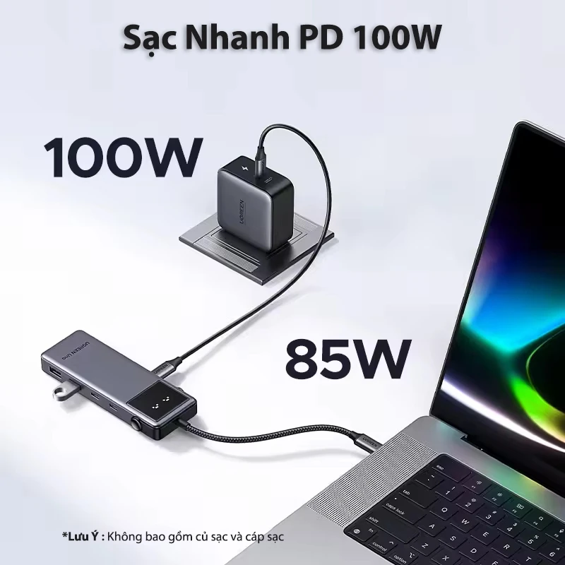 Hub USB-C 6 in 1 Groovy Robot Uno Ugreen 35998 Hỗ Trợ 4K@60Hz , 2x USB 3.2, 2x USB-C 3.2 Tốc Độ 10Gbps 5 Hub USB-C 6 in 1 Ugreen 35998 CM888 – Sạc nhanh PD 100W, cấp nguồn ổn định cho laptop và thiết bị USB-C