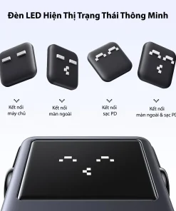 Hub USB-C 6 in 1 Groovy Robot Uno Ugreen 35998 Hỗ Trợ 4K@60Hz , 2x USB 3.2, 2x USB-C 3.2 Tốc Độ 10Gbps 19 Hub USB-C 6 in 1 Ugreen 35998 CM888 – Đèn LED hiển thị trạng thái thông minh Groovy Robot Uno