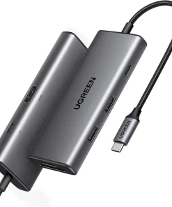 Hub USB-C 7 trong 1 Ugreen 15531 – Hỗ trợ HDMI 4K@30Hz, USB 3.2 tốc độ 10Gbps, PD 100W, SD/TF, thiết kế vỏ nhôm cao cấp.