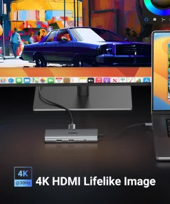 Hub USB-C 7 Trong 1 Ugreen 15531 Hỗ Trợ HDMI 4K@30Hz, 2x USB 3.2, 1X USB-C Tốc Độ 10Gbps, PD 100W, SD/TF 9 Hub USB-C 7 trong 1 Ugreen 15531 hỗ trợ HDMI 4K@30Hz hiển thị hình ảnh sắc nét, kết nối laptop với màn hình ngoài