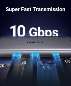 Hub USB-C 7 Trong 1 Ugreen 15531 Hỗ Trợ HDMI 4K@30Hz, 2x USB 3.2, 1X USB-C Tốc Độ 10Gbps, PD 100W, SD/TF 8 Hub USB-C 7 trong 1 Ugreen 15531 hỗ trợ HDMI 4K@30Hz, 2 cổng USB 3.2, USB-C 10Gbps, SD/TF, sạc PD 100W, vỏ nhôm cao cấp