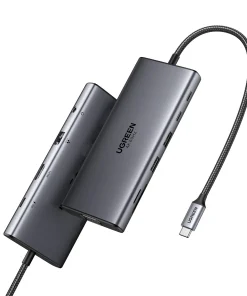 Hub USB-C 11 trong 1 UGREEN 45520 CM639 hỗ trợ HDMI 4K@60Hz, VGA, PD 100W, Gigabit Ethernet, USB-C 10Gbps và khe thẻ SD TF