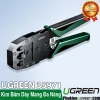 Kìm bấm mạng Ugreen 35971 NW304 thân thép Q235 màu đen, tay cầm TPE xanh lá, khuôn bấm RJ45 8P8C và RJ12 6P6C nhìn thấy rõ