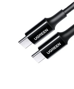 Cáp Ugreen US300 in ký hiệu 5A trên dây, 2 đầu nối USB-C khắc logo UGREEN