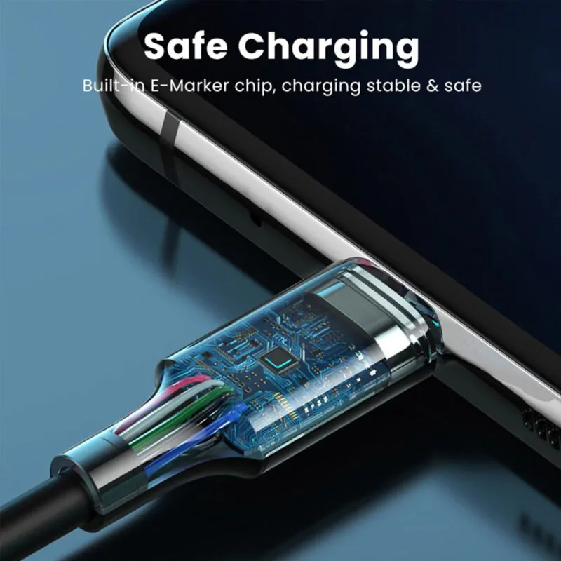 Cáp Sạc USB Type-C Dài 2M Ugreen 80372 — Hỗ Trợ PD 100W/5A, QC4.0 7 Cáp Ugreen US300 tích hợp chip E-Marker bên trong đầu nối, sạc ổn định và an toàn