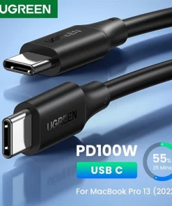 Cáp Sạc USB Type-C Dài 2M Ugreen 80372 — Hỗ Trợ PD 100W/5A, QC4.0 14 Cáp Ugreen US300 PD100W sạc MacBook Pro 13 2022 đạt 55% pin trong 35 phút