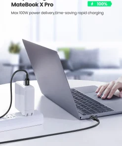 Cáp Sạc USB Type-C Dài 2M Ugreen 80372 — Hỗ Trợ PD 100W/5A, QC4.0 17 Cáp Ugreen US300 sạc đầy Huawei MateBook X Pro 100% trong 2 giờ với PD 100W