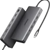 Docking Station Revodok Pro 313 13 in 1 Ugreen 15978 Vỏ Nhôm Cao Cấp — Ra HDMI, DP, USB, LAN, SD/TF, PD 100W 20 Ugreen Revodok Pro 313 hai mặt bên: HDMI, DP, LAN, USB-A/C tốc độ 5-10Gbps, SD/TF